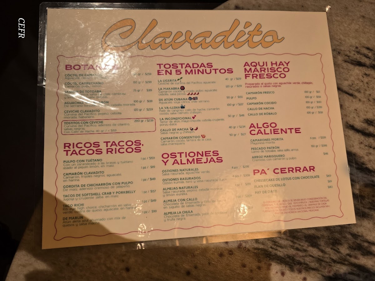 Clavadito Menu - Image 4